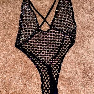 Swarovski crystal net one piece